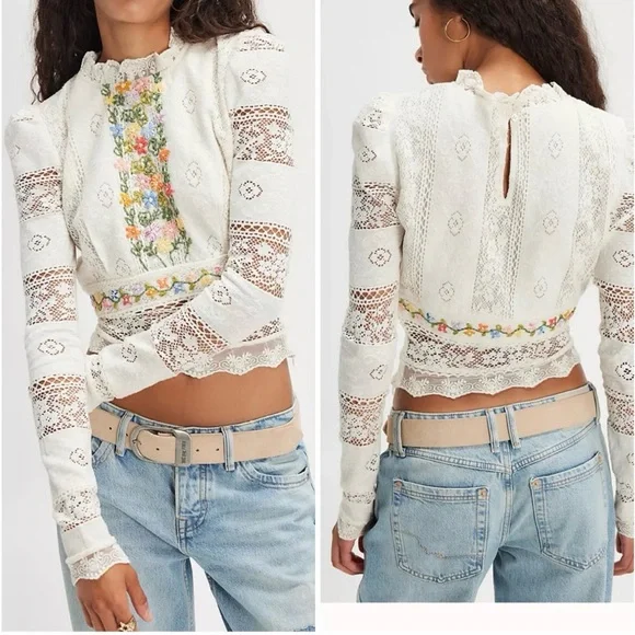 Free People Garden Grace Top xs - Picture 1 of 11